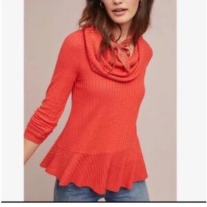 *NWT Maeve by Anthropologie Addie Ruffle Pullover Cowl-Neck Sweater Women’s XS